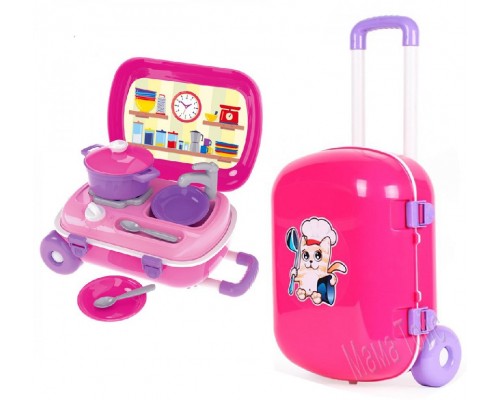 Игровая кухня с набором посуды в чемодане (6061)