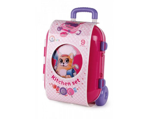 Игровая кухня с набором посуды в чемодане (6061)