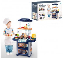 Детская игровая кухня с водой, Звук, свет. Синяя (38)