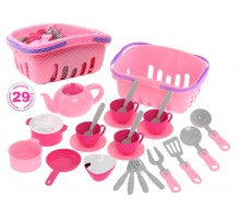 Игрушечный набор посуда в корзине 29 предметов
