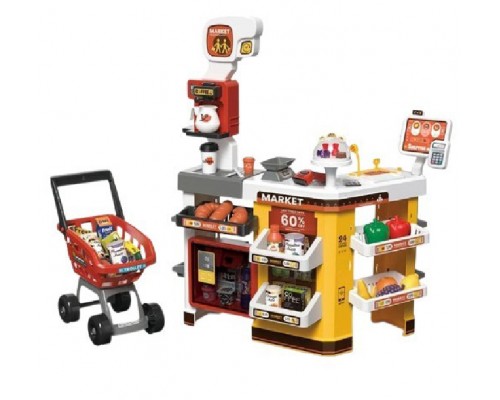 Детский игровой Супермаркет-Магазин. Касса, прилавок, Сканер, продукты. Высота 85 см (668-128-129)