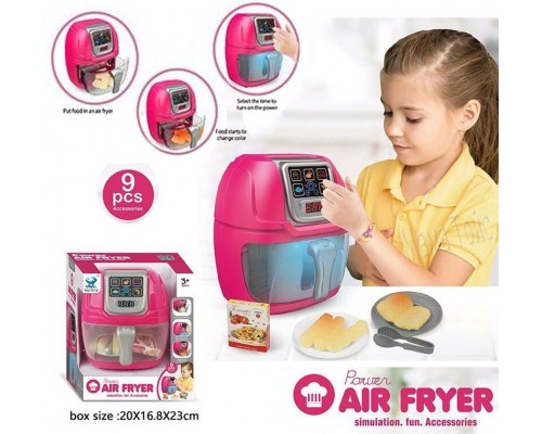 Игрушечная фритюрница с посудой и продуктами, 9 предметов (1016)