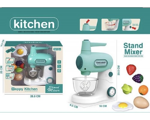 Игрушечный набор бытовой техники миксер с продуктами Kitchen 2 вида Бирюзовый и Розовый