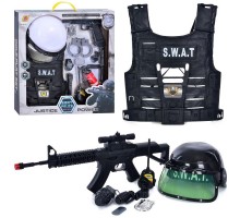 Детский набор амуниции Полицейский Бронежилет, каска, оружие, S.W.A.T. 2 вида (102-04)
