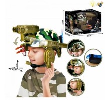 Детский военный набор Тактический шлем каска с фонариком и микрофоном (1261)