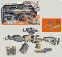 Військовий набір конструктор - зброя, бінокль, Автомат на батарейках (706)