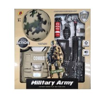 Детский набор Военный Бронежилет, каска, автомат (102)