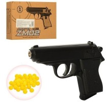 Игрушечный Пистолет ZM 02 металл - пластик 16 см, с пульками (Вальтер)