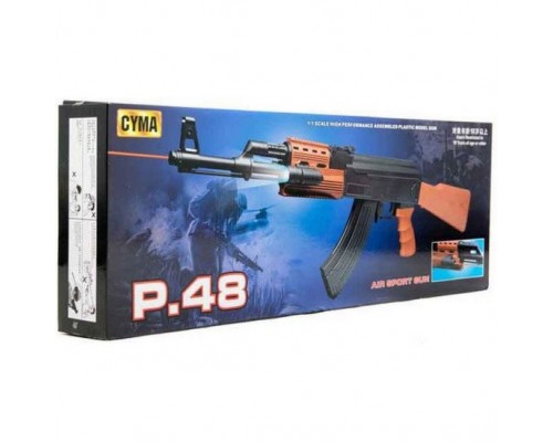 Игрушечный Автомат АК-47 с пульками, лазерным прицелом и фонариком (48)