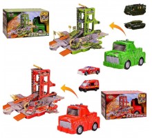 Гараж парковка машина с запуском, Звук, свет (7001)