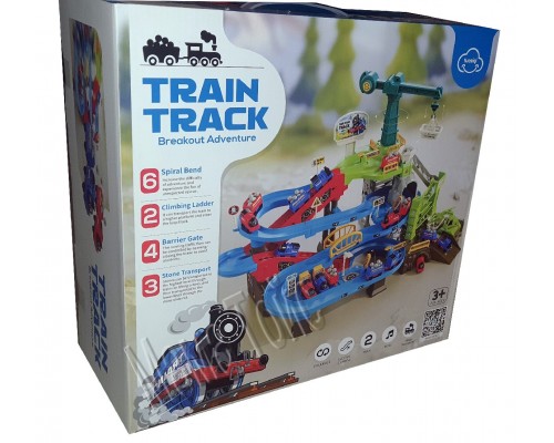 Трек Поезд Паровозик Томас, на батарейках, Звук, электро подъемник (911)