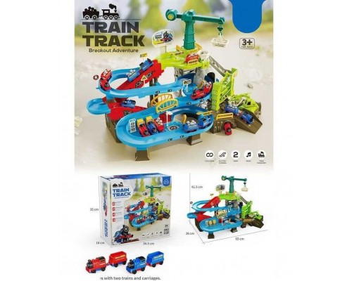 Трек Поезд Паровозик Томас, на батарейках, Звук, электро подъемник (911)