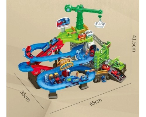 Трек Поезд Паровозик Томас, на батарейках, Звук, электро подъемник (911)
