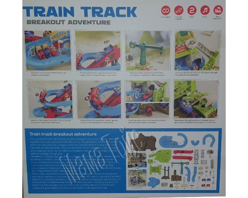 Трек Поезд Паровозик Томас, на батарейках, Звук, электро подъемник (911)