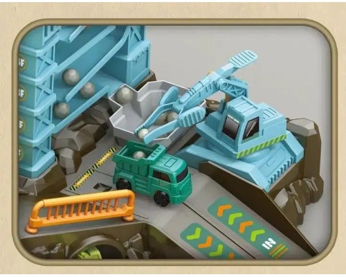 Трек Гараж Динозавр на батарейках, Звук, электро подъемник (912)