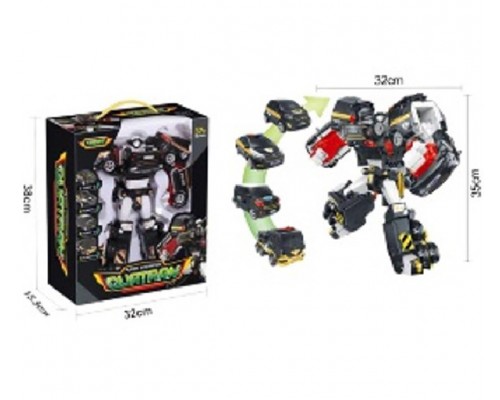 Робот-трансформер Тобот Кватран у наборі 4 машинки Поліція (Тобот Кватран 508)