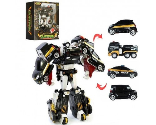 Робот-трансформер Тобот Кватран у наборі 4 машинки Поліція (Тобот Кватран 508)