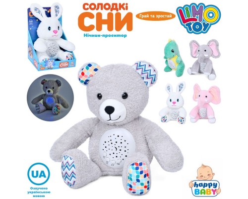 М'яка іграшка Музичний нічник проектор ведмедик - тваринки