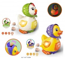 Интерактивная игрушка для малышей курица/утка, Несет яйца, музыка, свет, ездит (М 06)