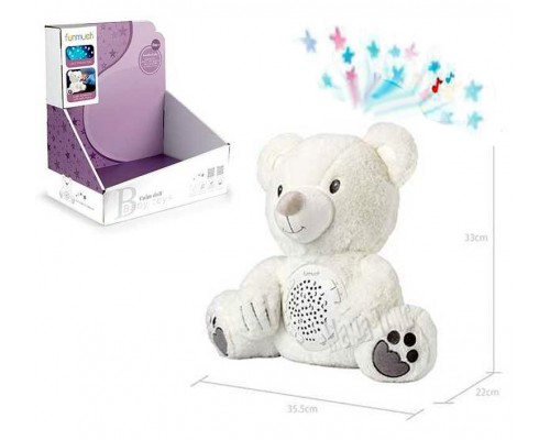 М'яка іграшка Ведмедик Музичний Нічник проектор (666-32)