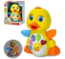 Музична іграшка для малюків Качечка танцівниця Звук, світло, їздить (808)