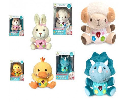 М'яка іграшка Нічник зі звуком та світлом Тваринки 4 види (88025)