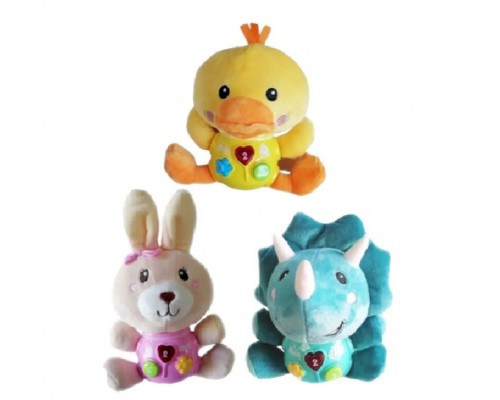 М'яка іграшка Нічник зі звуком та світлом Тваринки 4 види (88025)