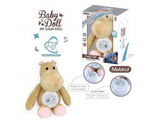 М'яка іграшка Бегемотик Музичний нічник з проектором