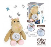 М'яка іграшка Бегемотик Музичний нічник з проектором