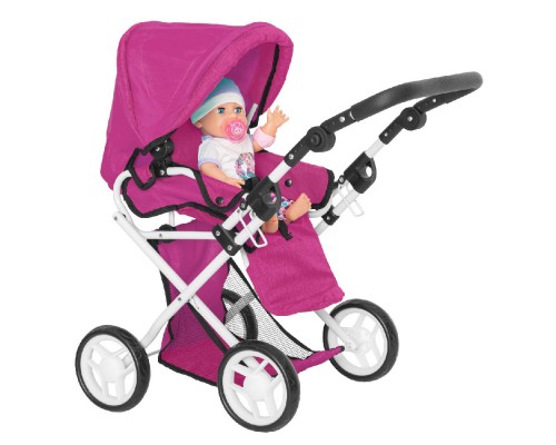 Коляска для ляльки із сумкою CARRELLO UNICO 9346 HOT PINK