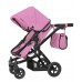Коляска для ляльок Melobo 9651B Pink 2 в 1 з сумкою Рожева