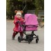 Коляска для ляльок Melobo 9651B ROSE RED 2 в 1 з сумкою Рожева