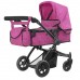 Коляска для ляльок Melobo 9651B ROSE RED 2 в 1 з сумкою Рожева