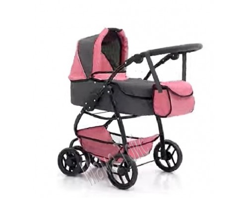 Коляска для ляльок Трансформер, 2 в 1 із сумкою CARRELLO Pink 9662
