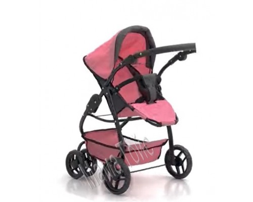 Коляска для ляльок Трансформер, 2 в 1 із сумкою CARRELLO Pink 9662