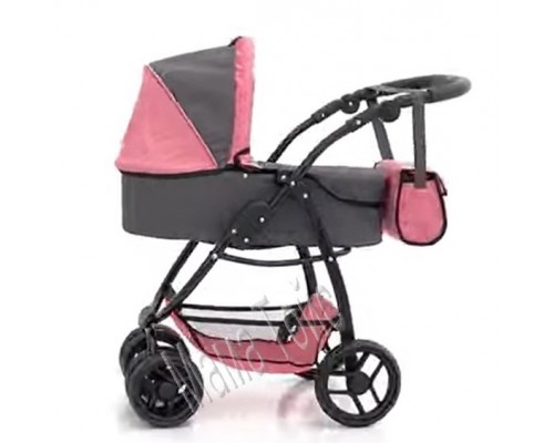 Коляска для ляльок Трансформер, 2 в 1 із сумкою CARRELLO Pink 9662