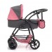 Коляска для ляльок Трансформер, 2 в 1 із сумкою CARRELLO Pink 9662