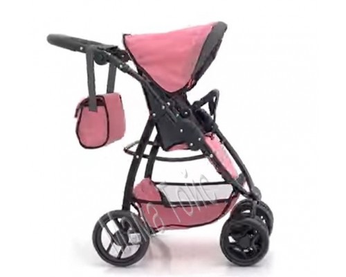 Коляска для ляльок Трансформер, 2 в 1 із сумкою CARRELLO Pink 9662