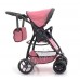 Коляска для ляльок Трансформер, 2 в 1 із сумкою CARRELLO Pink 9662