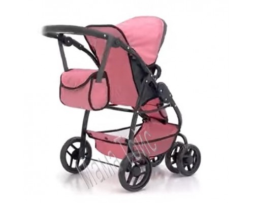 Коляска для ляльок Трансформер, 2 в 1 із сумкою CARRELLO Pink 9662