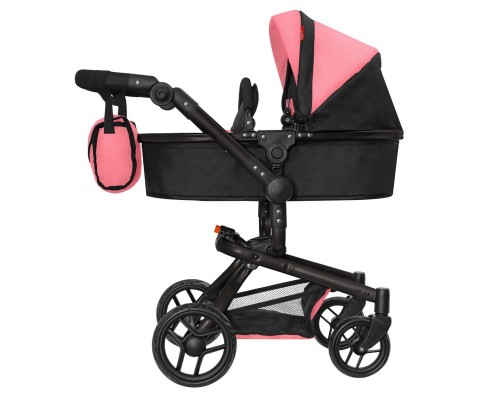 Коляска для кукол 2 в 1 Трансформер с сумкой Carrello Fortuna Peach Pink 9695 Персиковая