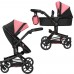 Коляска для кукол 2 в 1 Трансформер с сумкой Carrello Fortuna Peach Pink 9695 Персиковая