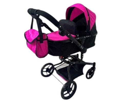 Коляска для кукол 2 в 1 Трансформер с сумкой Carrello Fortuna Hot Pink 9695