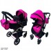 Коляска для кукол 2 в 1 Трансформер с сумкой Carrello Fortuna Hot Pink 9695