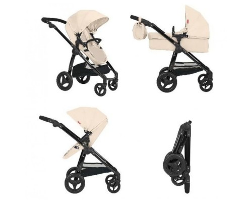 Коляска для кукол Трансформер 2 в 1 с сумкой Carrello Ultra CREAM 9696 Кремовая