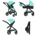 Коляска для кукол Трансформер 2 в 1 с сумкой Carrello Ultra Green 9696 Зеленая