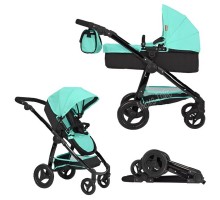 Коляска для ляльок Трансформер 2 в 1 з сумкою Carrello Ultra Green 9696 Зелена