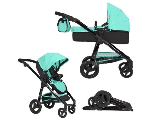 Коляска для кукол Трансформер 2 в 1 с сумкой Carrello Ultra Green 9696 Зеленая
