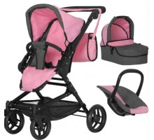 Іграшкова коляска Трансформер з сумкою 3 в 1 Melobo 9636 ROSE RED