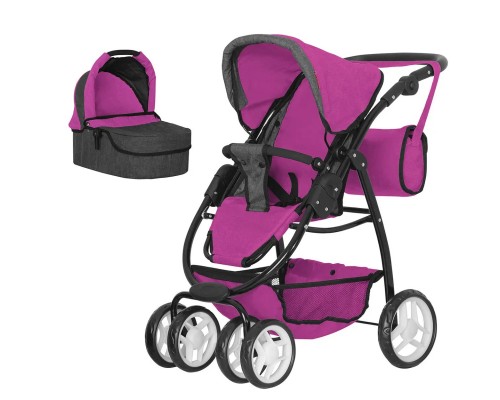Лялькова коляска Трансформер 9662 CARRELLO AVANTI ROSE RED з сумкою, 2 в 1